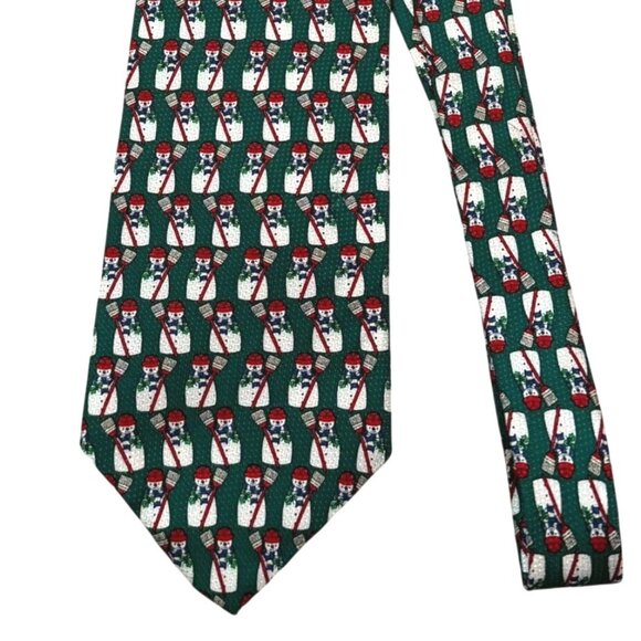 Vintage Cotswold Collection Silk Snowman Pattern Tie Christmas Holiday Winter - Picture 2 of 6